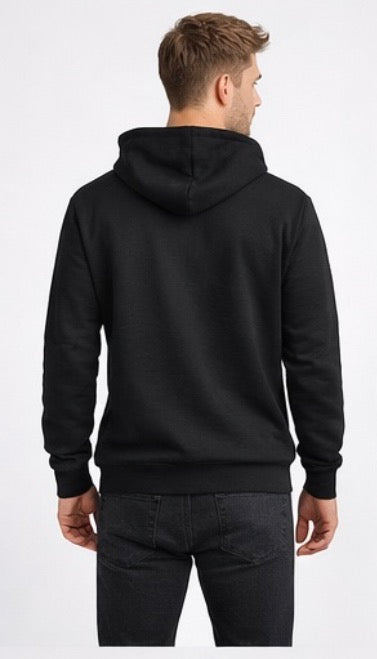 Sweat à capuche noir street unisexe - essential fit