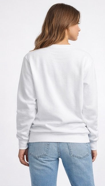 Pull manches longue blanc unisexe - everyday wear