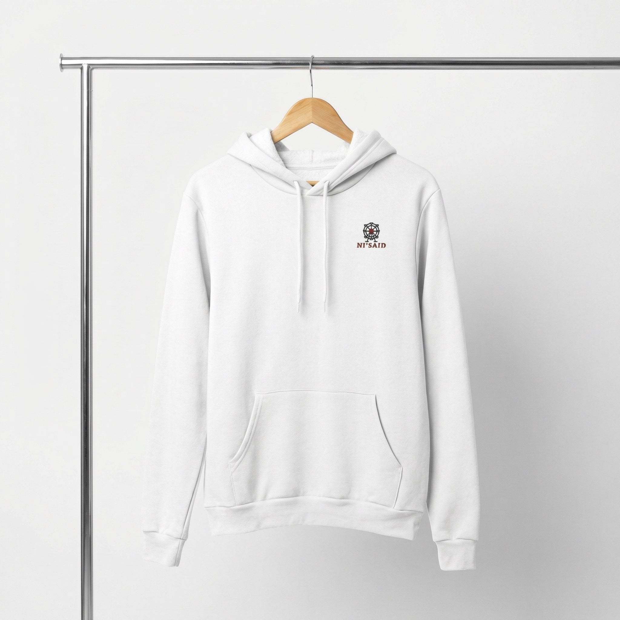 Sweat à capuche blanc street unisexe  - essential fit